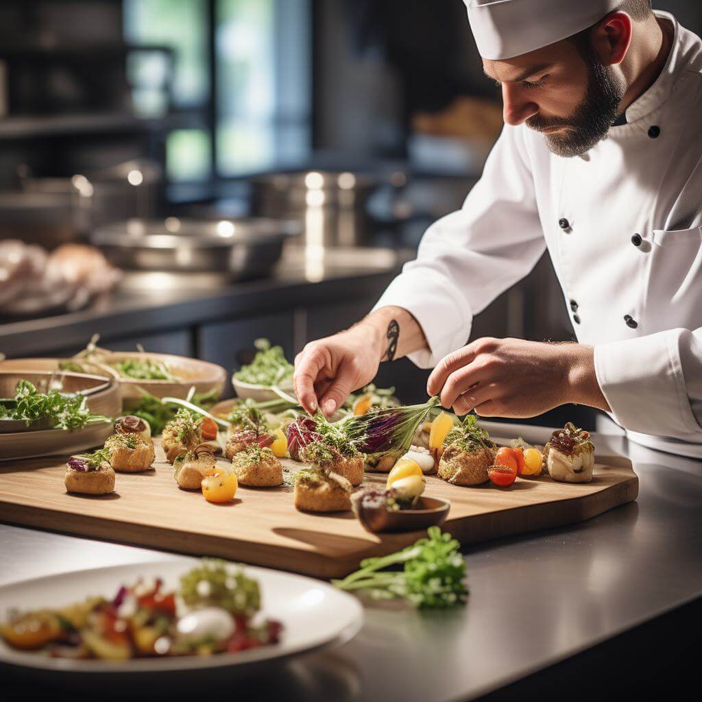 Chef preparing a dish