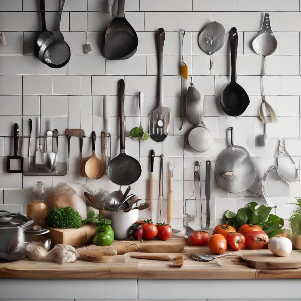 Ingredients and kitchen tools